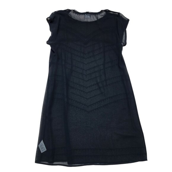 Cabi‎ Black Sheer Chevron Swim Cover-Up Dress M Polyester Stylish & Lightweight - Picture 2 of 9